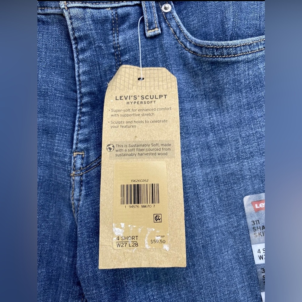 LEVIS 311 Shaping Skinny Women’s Jeans, Size 4 Short W27-L28 - Picture 7 of 11